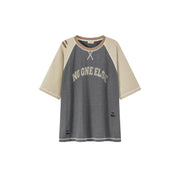 Noe Basic Two Toned Raglan Color T-Shirt