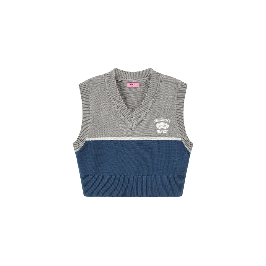 CHUU V-Neck Color Matching Knit Vest