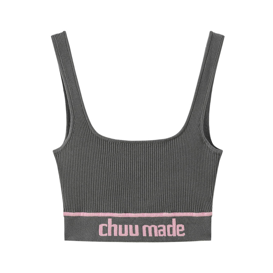 CHUU Chuu Made Ribbed Crop Sleeveless Top