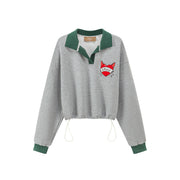 Relaxing Day Chuu Heart Embroidery Sweater