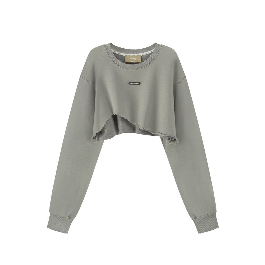 CHUU Simple Cut Crop Sweatshirt