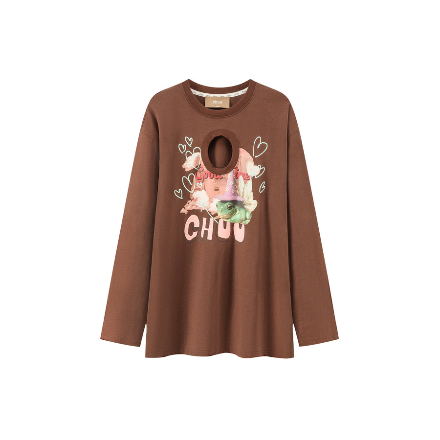 CHUU Bedtime Stories Character Print Long-Sleeved T-Shirt