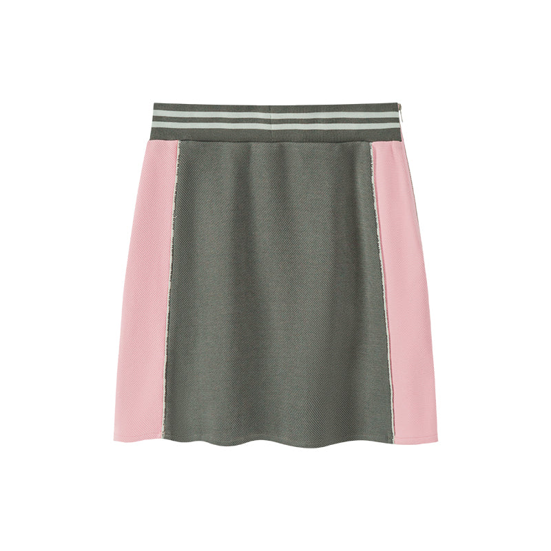 CHUU Chuu Fashion Two-Toned High Waist Skirt