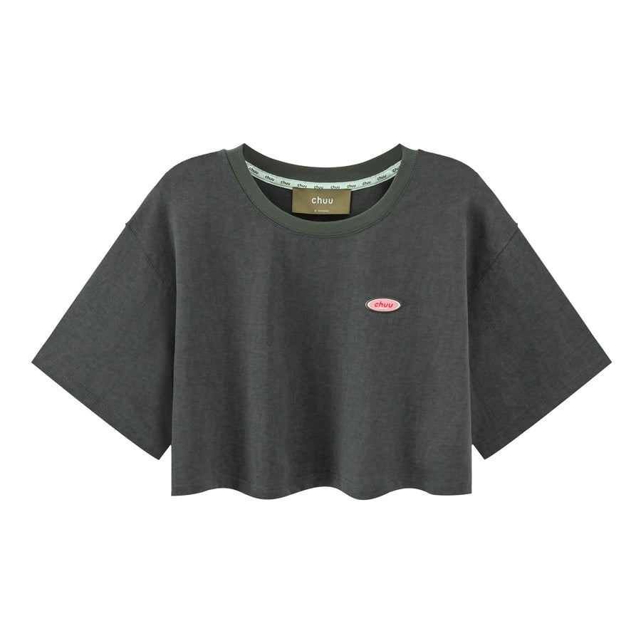 CHUU Chuu Logo Overfit Crop T-Shirt