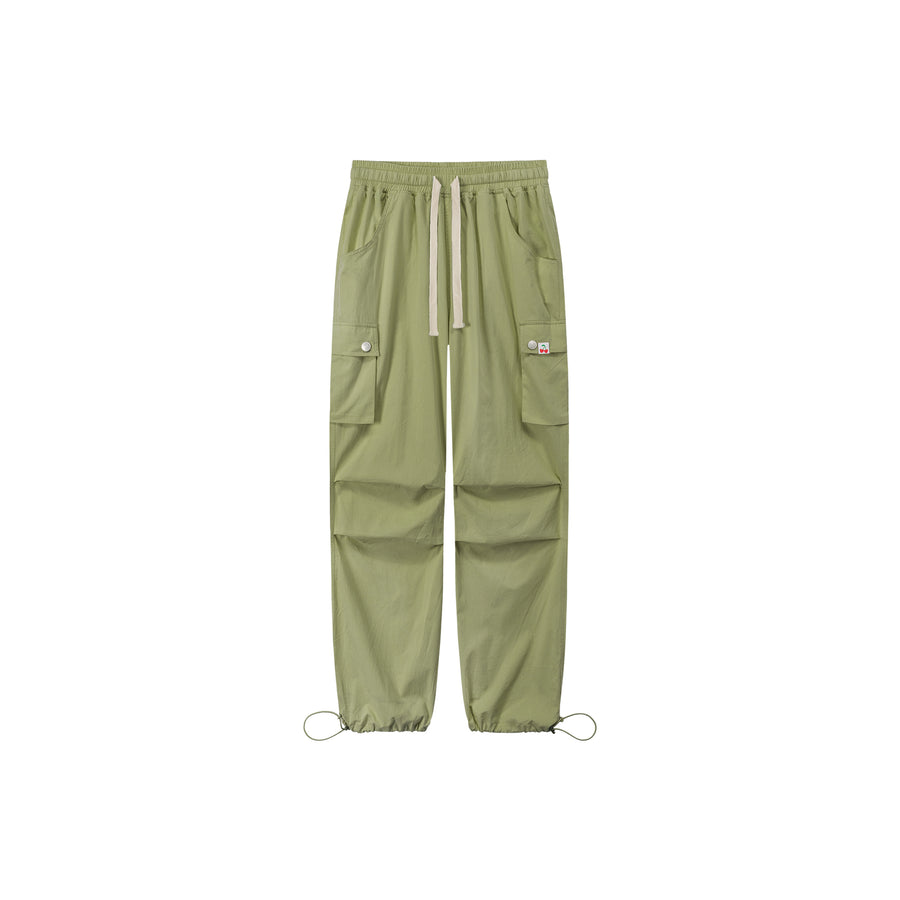 CHUU Basic Color String Cargo Wide Pants