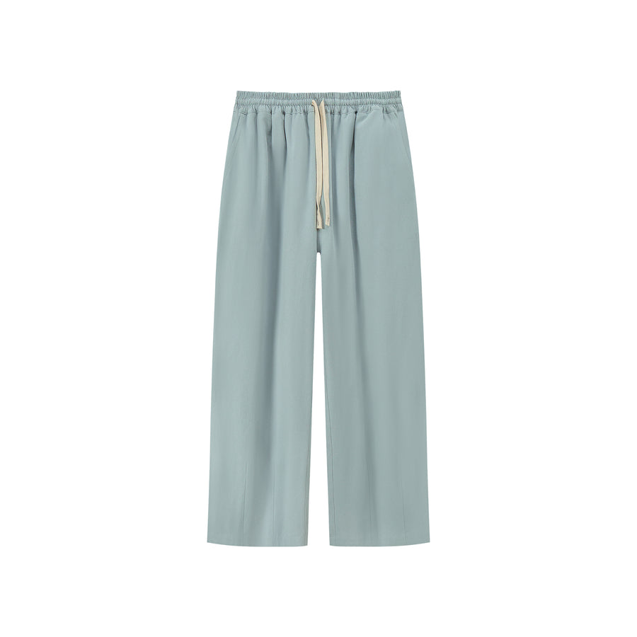 CHUU Cotton Ankle Cropped Wide Pants