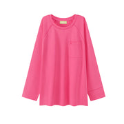 Oversized Front Pocket Long-Sleeves Top