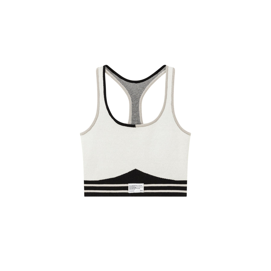 CHUU Color Contrast Sleeveless Crop Top