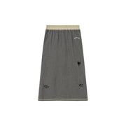 Banded Vintage Slit Long Skirt