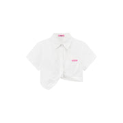 Unbalanced Chuu Baby Cropped Shirt