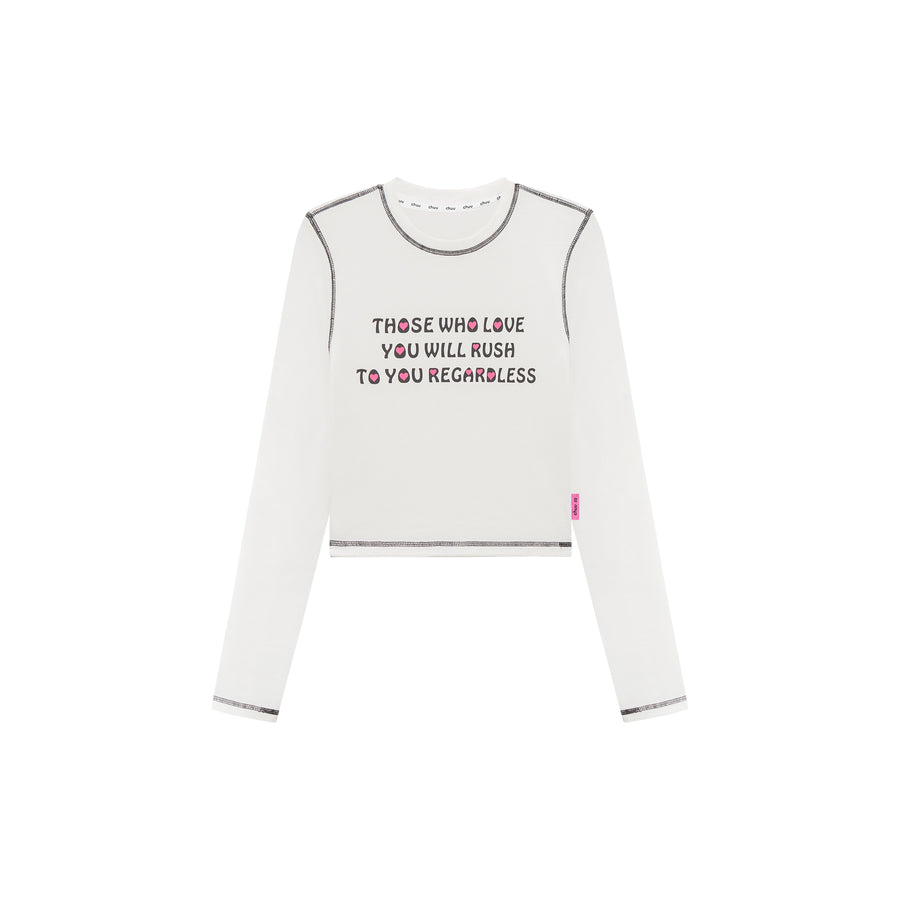 CHUU Those Who Love You Cropped Slim T-Shirt