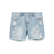 Distressed Denim Shorts