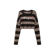 Pretty Bold Striped Cropped Knit Sweater