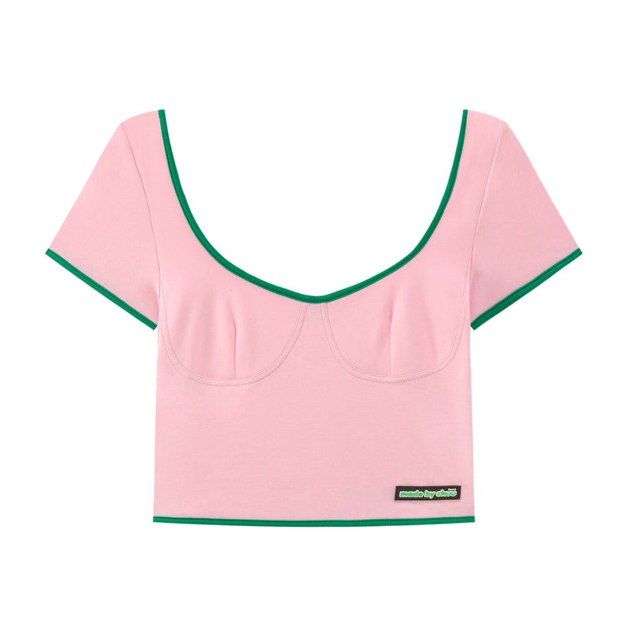 CHUU Deep U-Neck And Back Crop Top