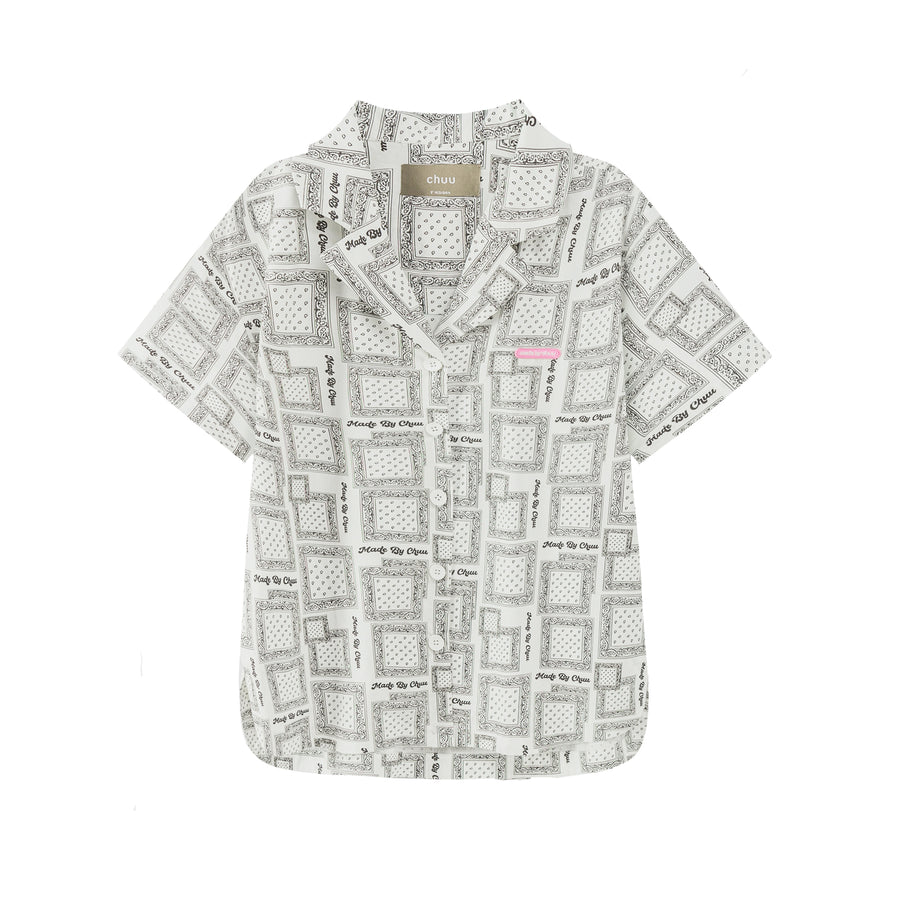 CHUU Paisley Square Prints Short-Sleeved Shirt