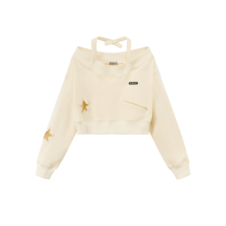 CHUU Star Off The Shoulder Sweatshirt