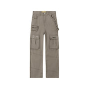 High-Waisted Cargo Straight Pants