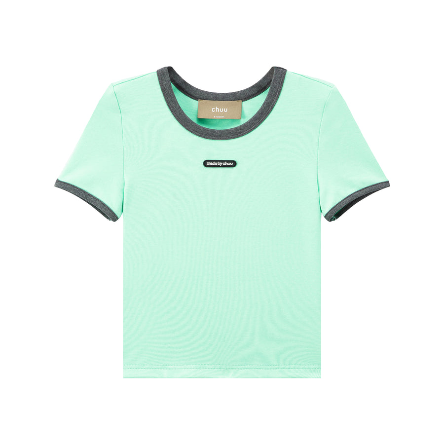 CHUU Color Matching Round Neck T-Shirt