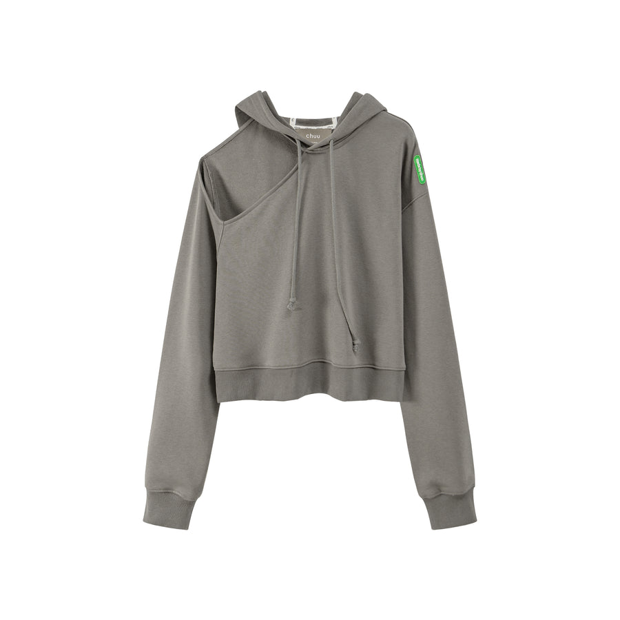 CHUU Cutout Shoulder Hoodie Sweatshirt