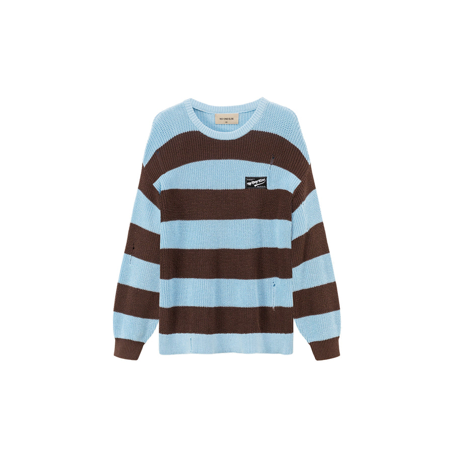 CHUU Stripe Loose Fit Knit Sweater