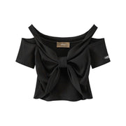 Shirring Off Shoulder T-Shirt