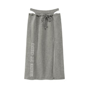 Front Slit Sport Midi Skirt