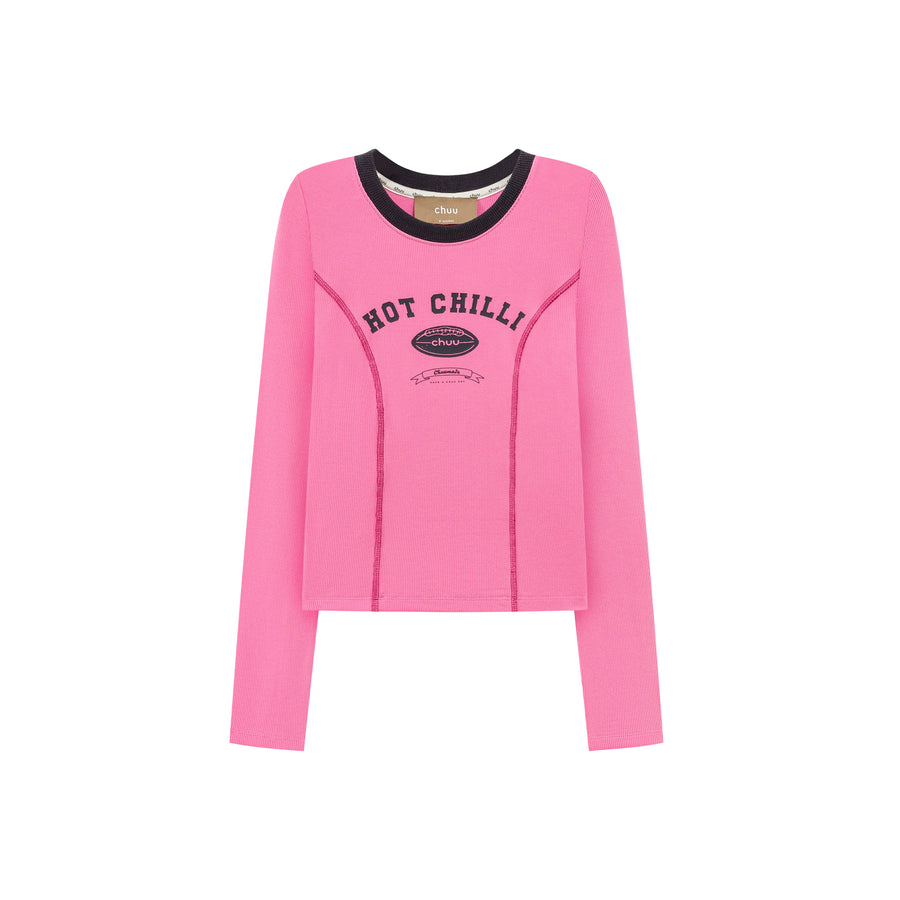 CHUU Hot Chilli Slimfit Long Sleeves Top