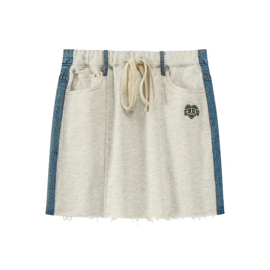 CHUU Two Faced Denim Mini Skirt