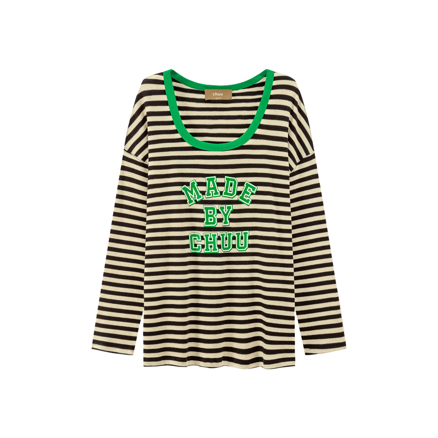 CHUU Cheerful Striped Long Sleeve T-Shirt