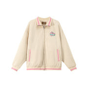 On To The Latest Cherry Embroidered Oversized Jacket