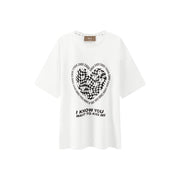 Kiss Me Check Heart Loosefit T-Shirt