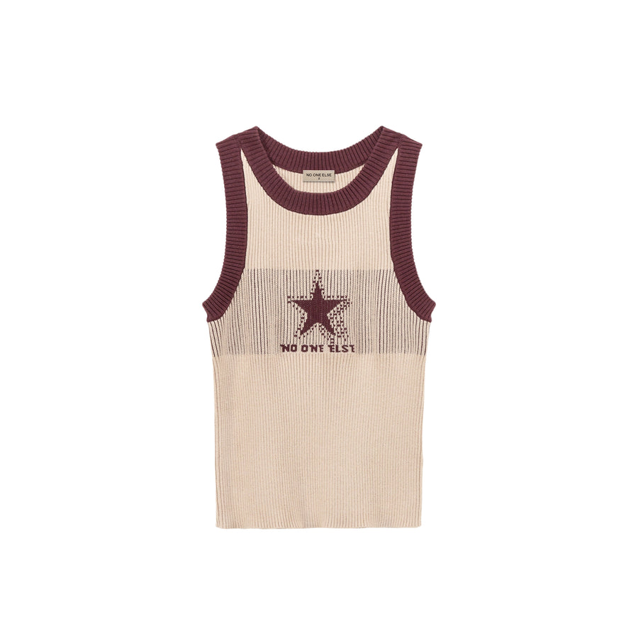 CHUU Noe Star Knit Sleeveless Top