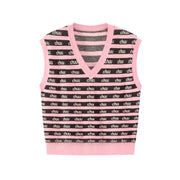 Stripes Chuu Logo Knit Vest