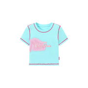 Chuu Babe Color Line Short Sleeve Crop T-Shirt