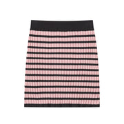 Striped Stretchy Knit Mini Skirt