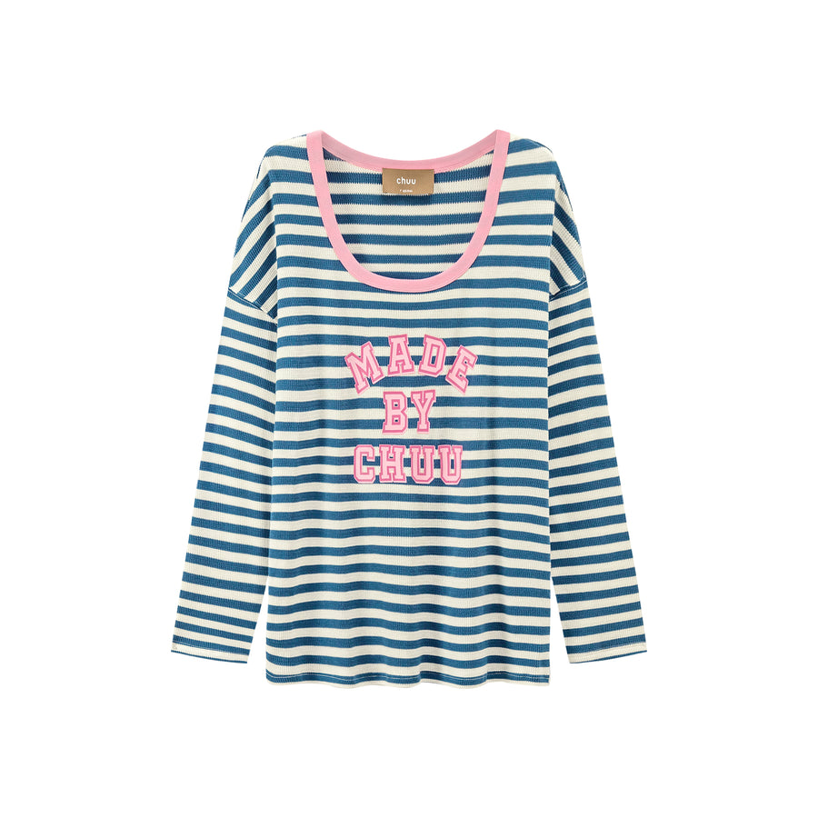 CHUU Cheerful Striped Long Sleeve T-Shirt