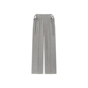 Side Slits String Wide Sweat Pants