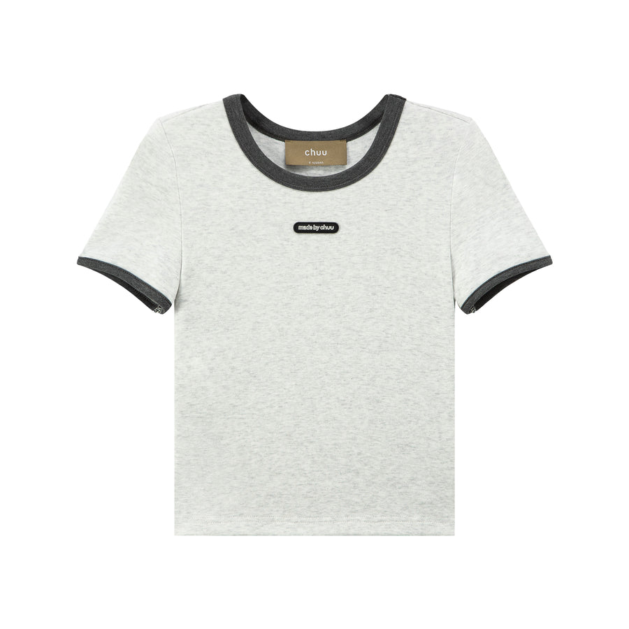 CHUU Color Matching Round Neck T-Shirt