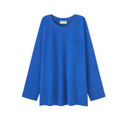 Oversized Front Pocket Long-Sleeves Top