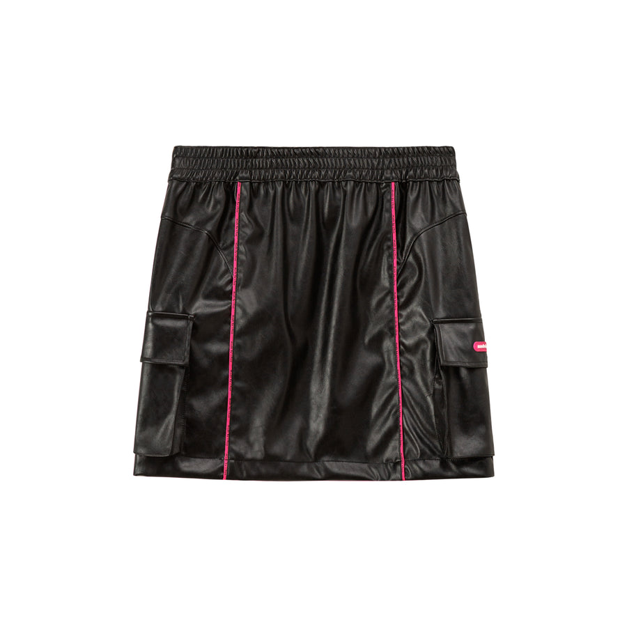 CHUU Name Every Star A-Line Leather Skirt