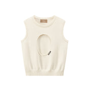 Medallion Cutout Sleeveless Sweatshirt