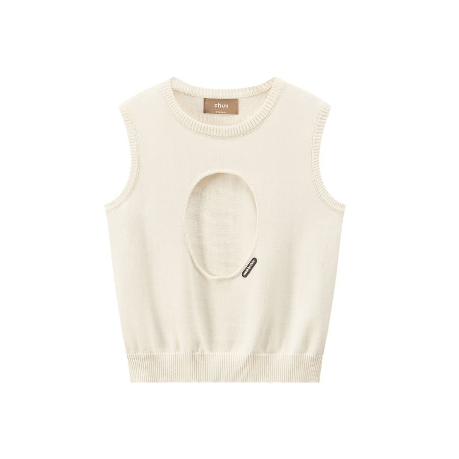 CHUU Medallion Cutout Sleeveless Sweatshirt