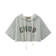 Sporty Chuu Logo Loose Fit Hoodie