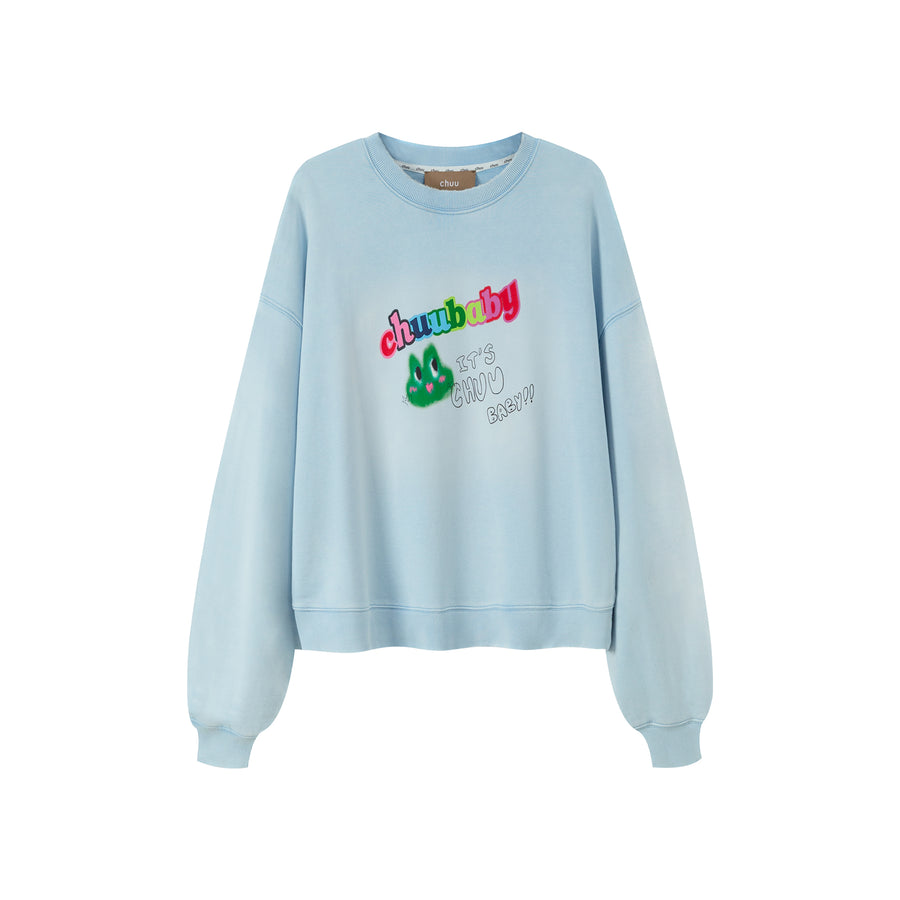 CHUU We Are In The Present Frog Logo Loose Fit Sweatshirt