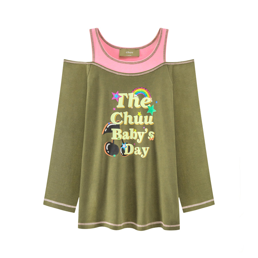 CHUU Baby'S Day Off-Shoulders T-Shirt