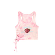 Rushed Strawberry Sleeveless Shirt