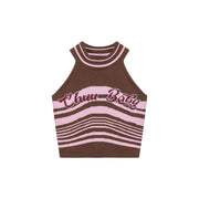 Say My Name Striped Knit Sleeveless Top