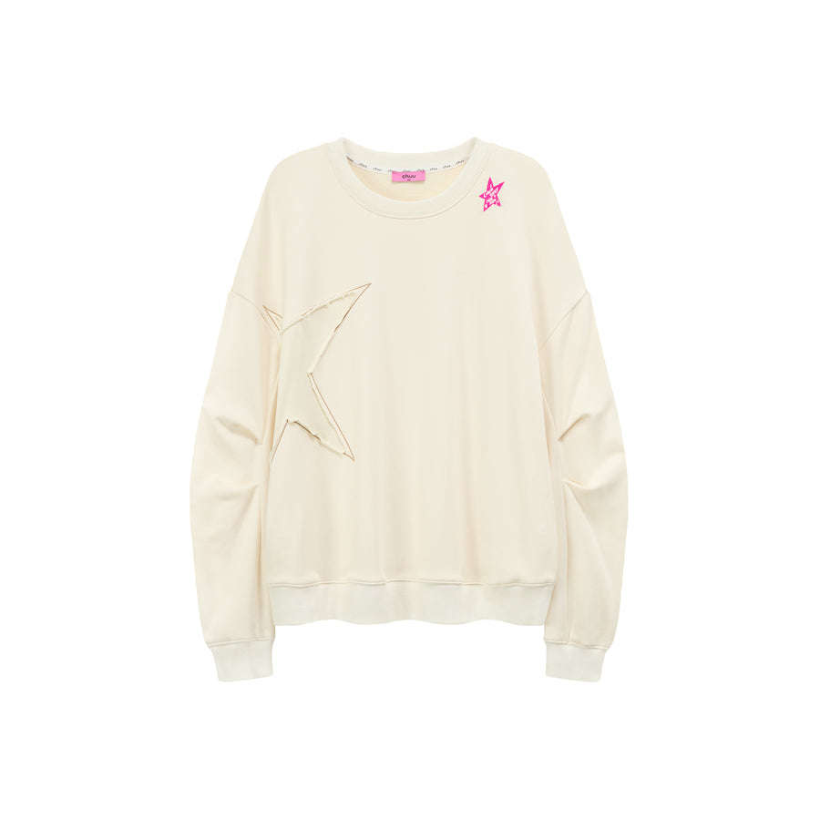 CHUU Just The Surface Star Loose Fit Sweatshirt