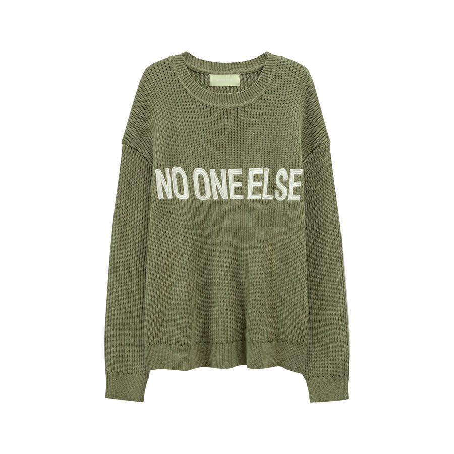 CHUU Noe Lettering Knit Sweater