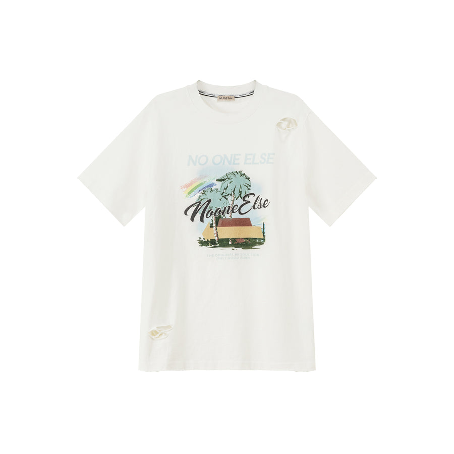 CHUU Printed Boxy T-Shirt